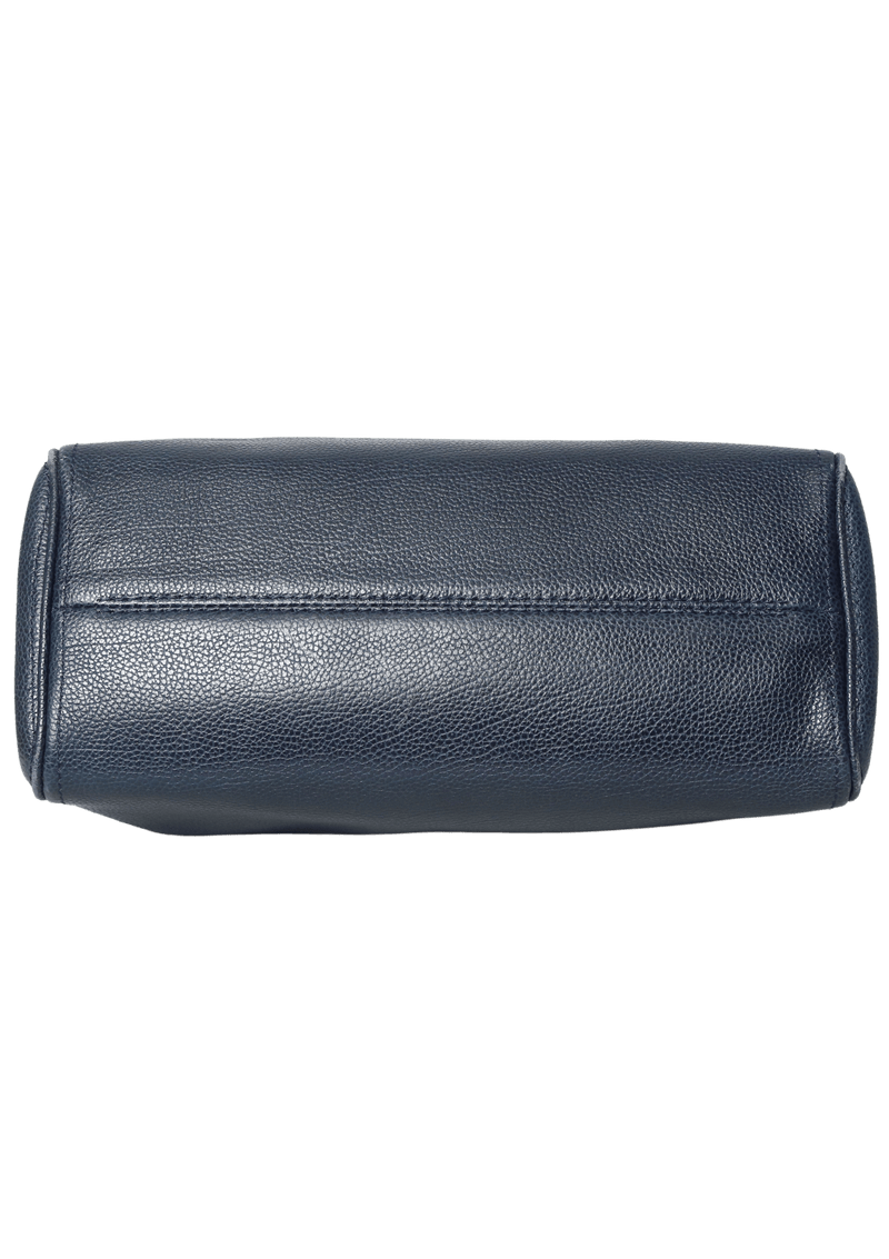 GRAINED LEATHER TOP HANDLE BAG