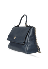 GRAINED LEATHER TOP HANDLE BAG