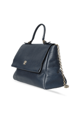 GRAINED LEATHER TOP HANDLE BAG