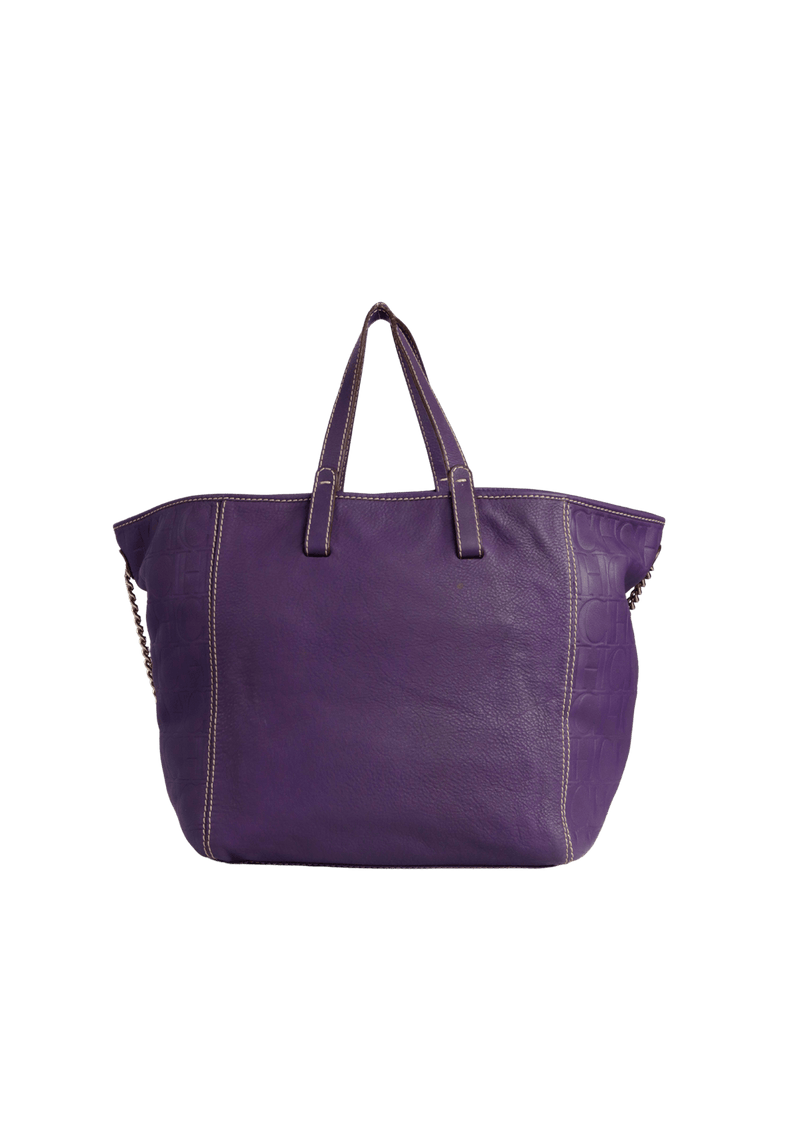 LEATHER CHAIN TOTE BAG