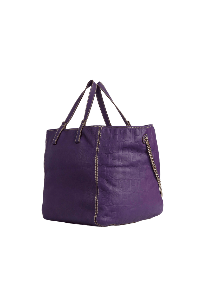 LEATHER CHAIN TOTE BAG