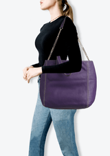 LEATHER CHAIN TOTE BAG