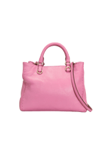 LEATHER CHARM SATCHEL BAG