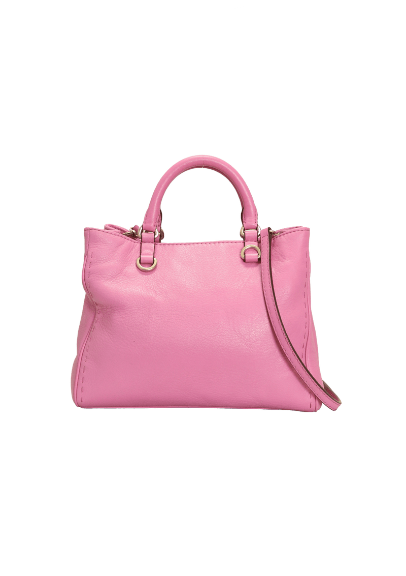 LEATHER CHARM SATCHEL BAG