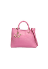 LEATHER CHARM SATCHEL BAG