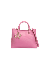 LEATHER CHARM SATCHEL BAG