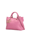 LEATHER CHARM SATCHEL BAG