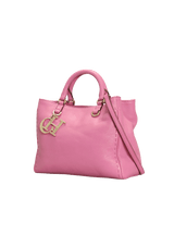 LEATHER CHARM SATCHEL BAG