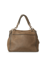 LEATHER FLAP TOP HANDLE BAG