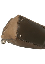 LEATHER FLAP TOP HANDLE BAG