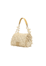 TWEED EMBELLISHED PEARL BAG