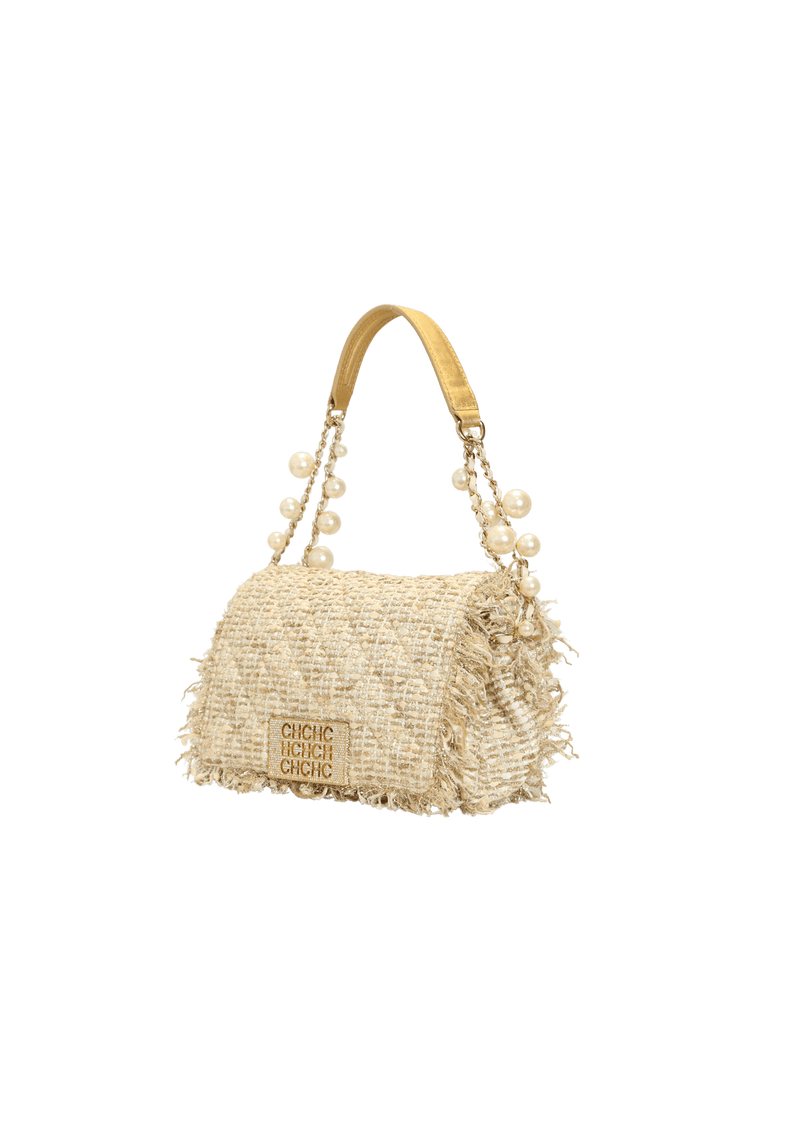 TWEED EMBELLISHED PEARL BAG