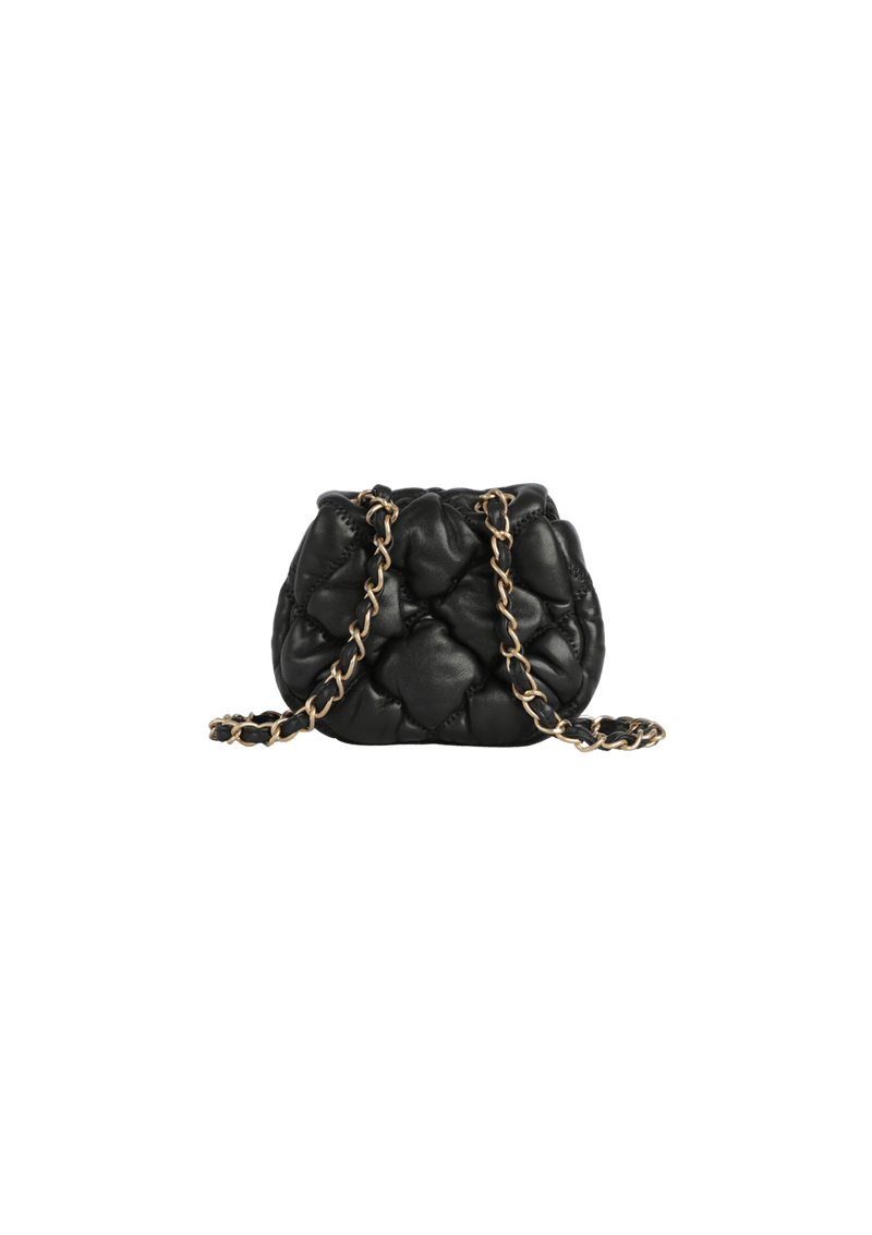 BUBBLE QUILT MICRO FLAP BAG LAMBSKIN