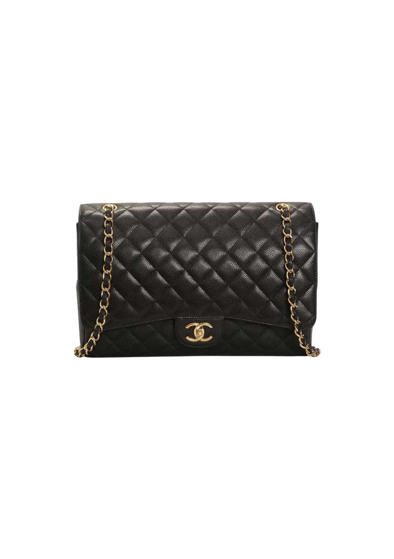 CLASSIC MAXI DOUBLE FLAP BAG CAVIAR