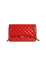 JUMBO CLASSIC DOUBLE FLAP PATENT CALFSKIN