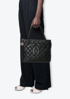 MEDALLION QUILTED CAVIAR TOTE