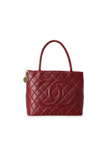 MEDALLION QUILTED LAMBSKIN TOTE