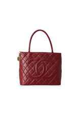 MEDALLION QUILTED LAMBSKIN TOTE