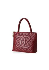 MEDALLION QUILTED LAMBSKIN TOTE