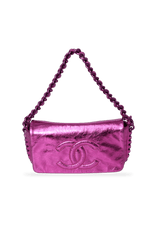 METALLIC MODERN CHAIN FLAP BAG AGED CALFSKIN