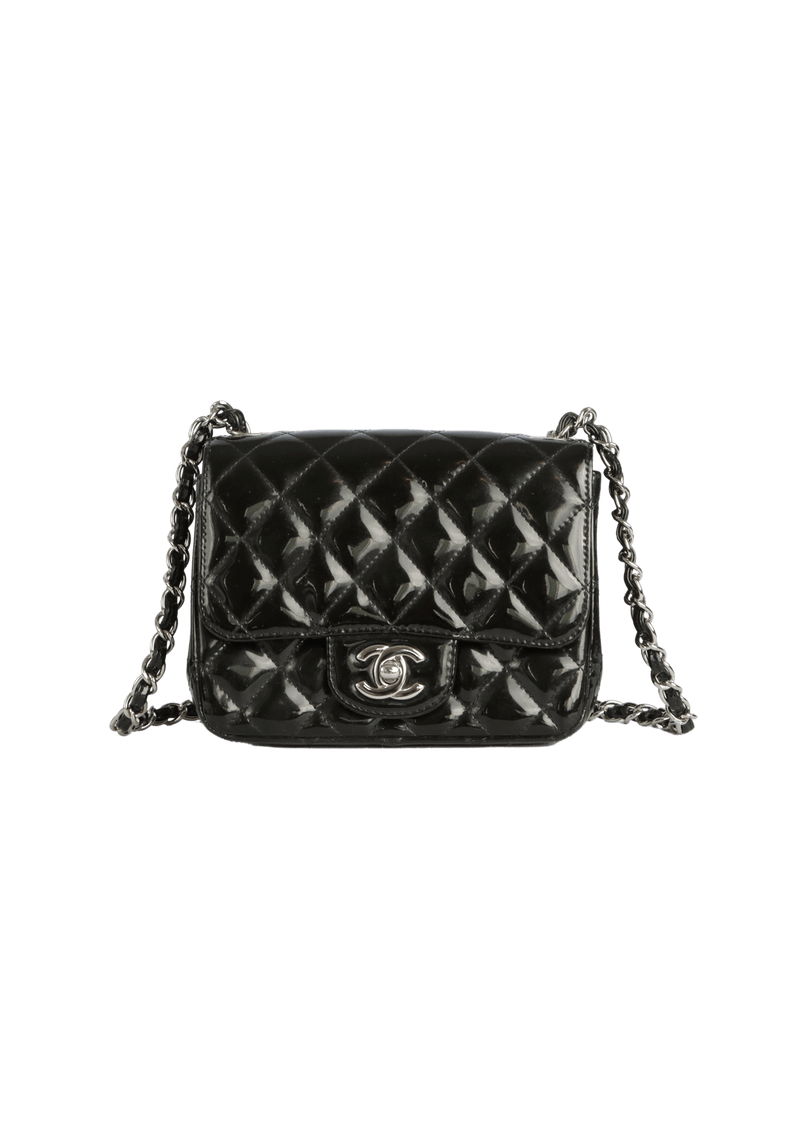 MINI SQUARE CLASSIC SINGLE FLAP PATENT LEATHER