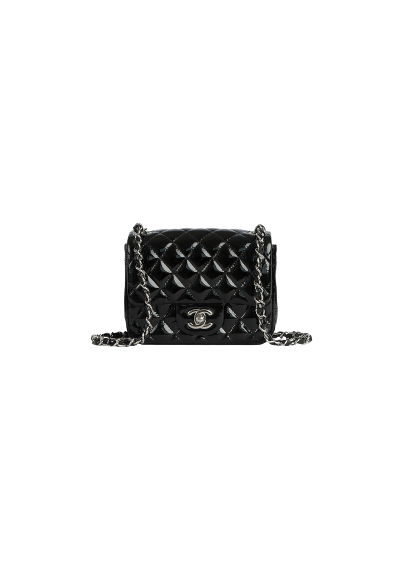 MINI SQUARE CLASSIC SINGLE FLAP PATENT LEATHER