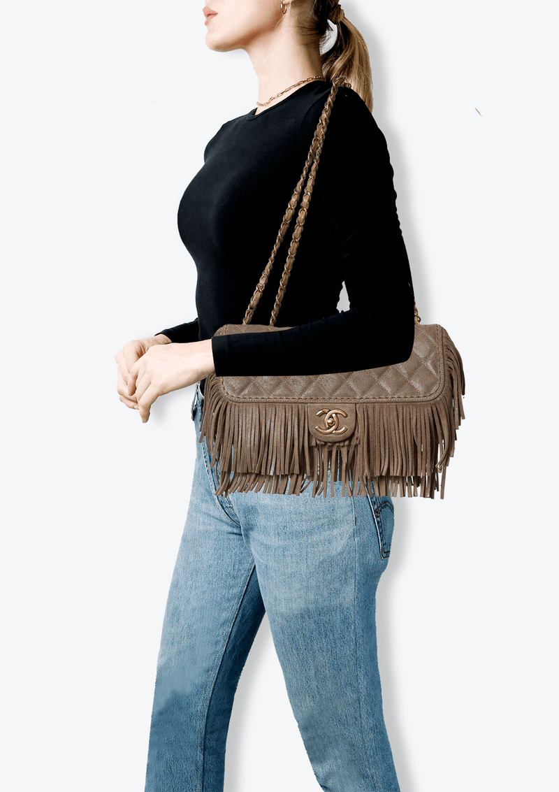 PARIS DALLAS FRINGE FLAP BAG