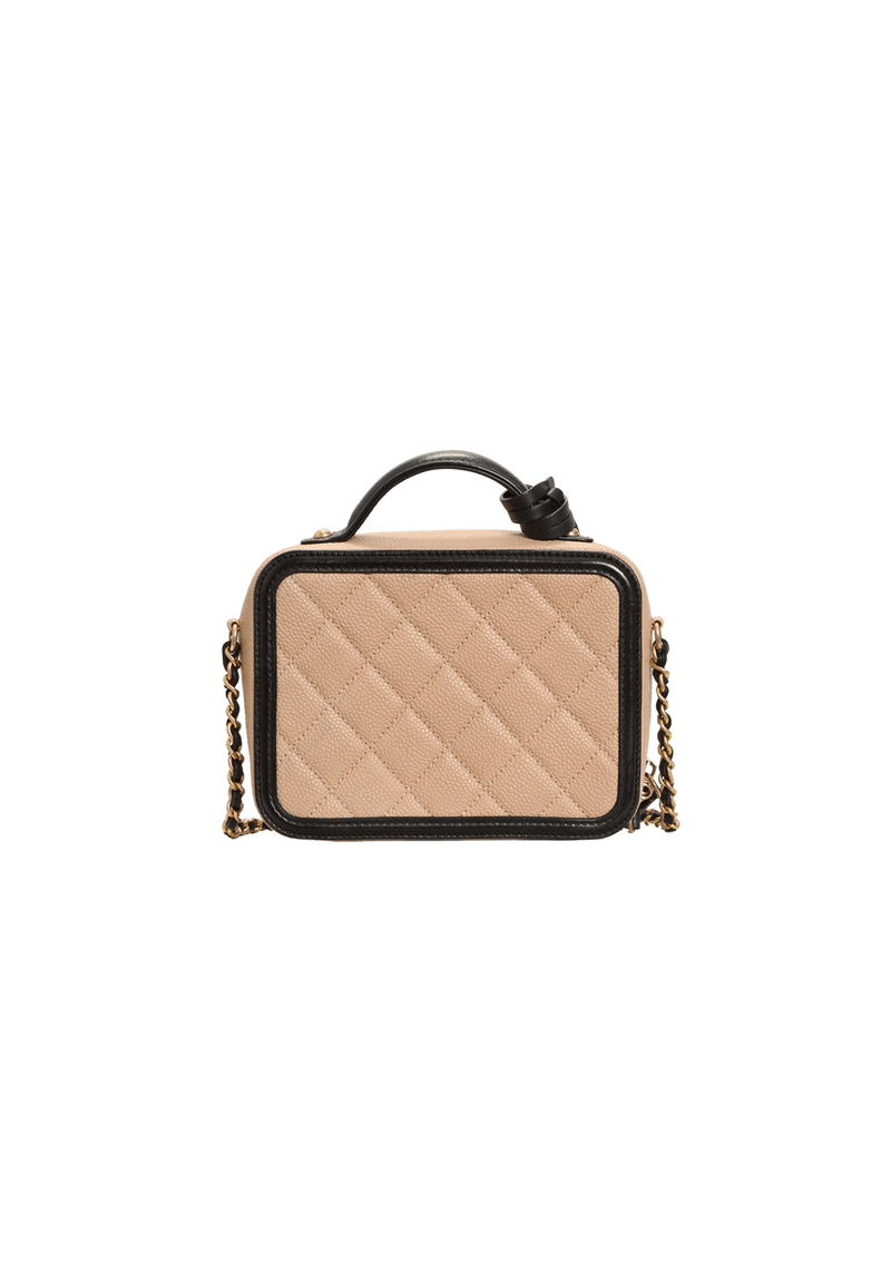 SMALL CC FILIGREE VANITY CASE CAVIAR