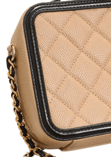 SMALL CC FILIGREE VANITY CASE CAVIAR