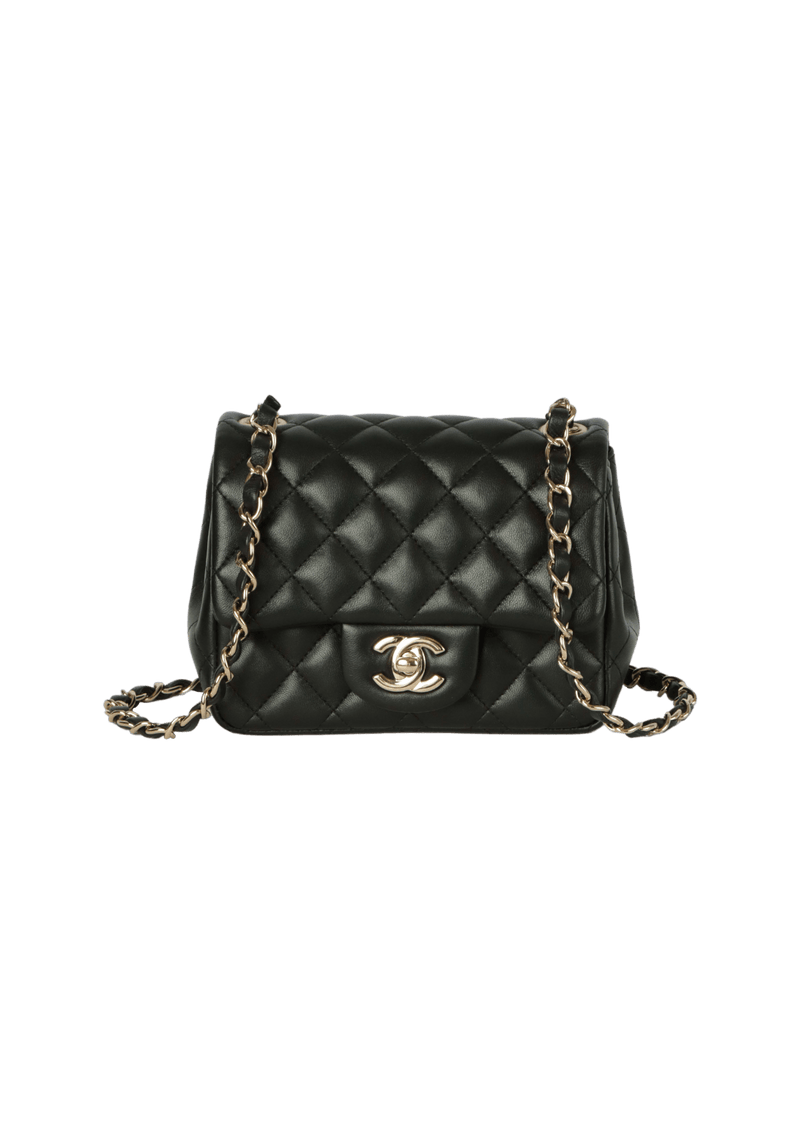 MINI SQUARE CLASSIC SINGLE FLAP LAMBSKIN