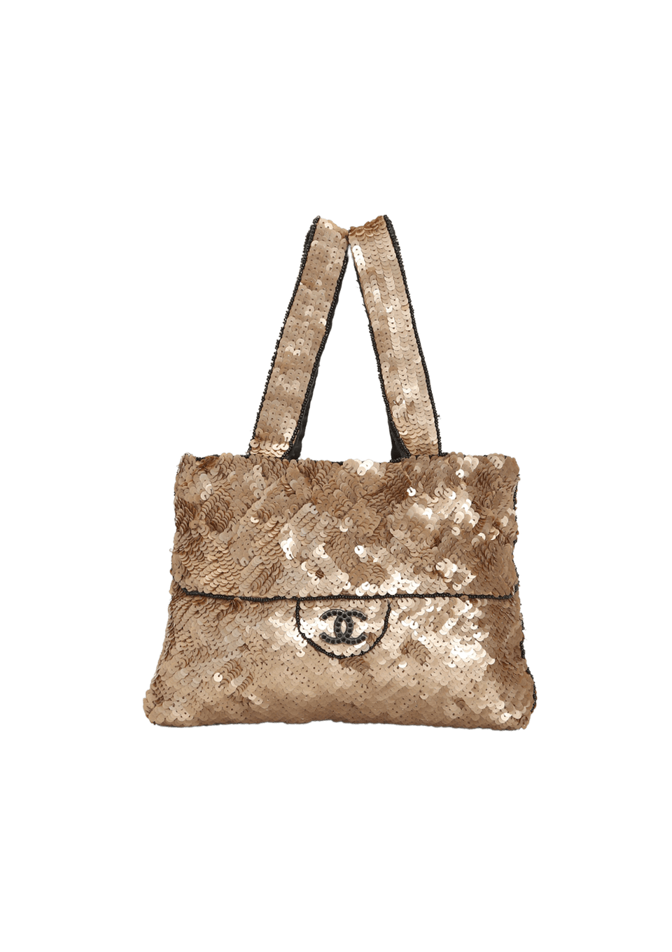 BOLSA CHANEL VINTAGE SEQUIN MINI TROMPE L'OEIL TOTE BEGE ORIGINAL