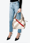 CHECK CANVAS SHOULDER BAG