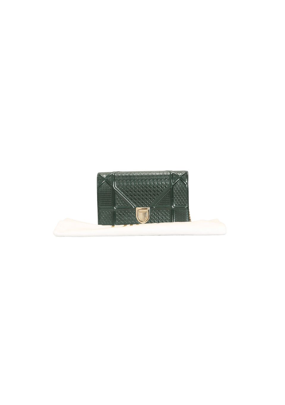 BOLSA CHRISTIAN DIOR MICRO-CANNAGE DIORAMA WALLET ON CHAIN VERDE