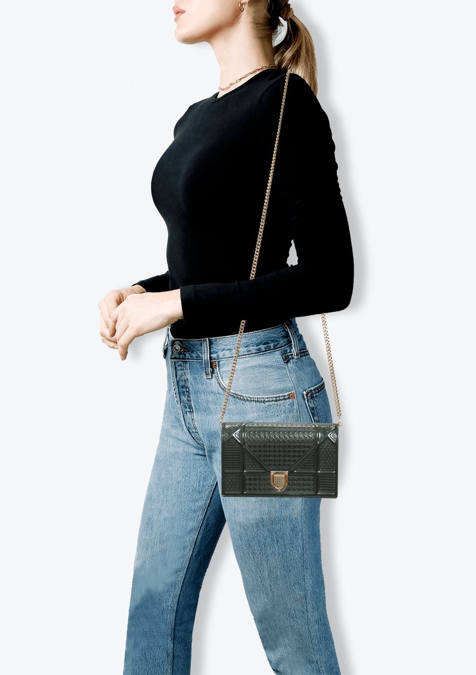 BOLSA CHRISTIAN DIOR MICRO-CANNAGE DIORAMA WALLET ON CHAIN VERDE