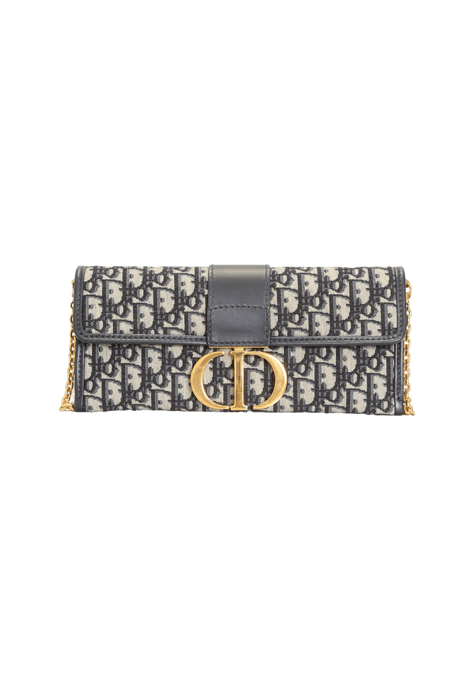 ら*送様 Christian Dior BOLSA CHRISTIAN DIOR OBLIQUE 30 MONTAIGNE CHAIN CLUTCH AZUL