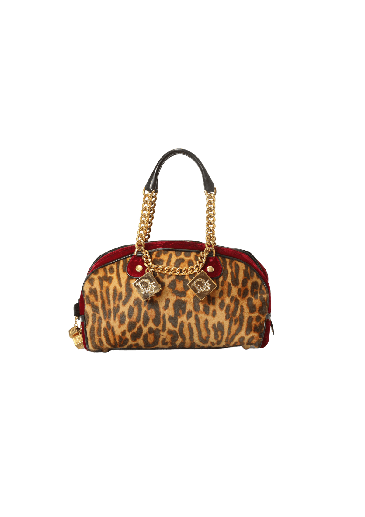 BOLSA CHRISTIAN DIOR VINTAGE LEOPARD GAMBLER DICE BAG ANIMAL PRINT