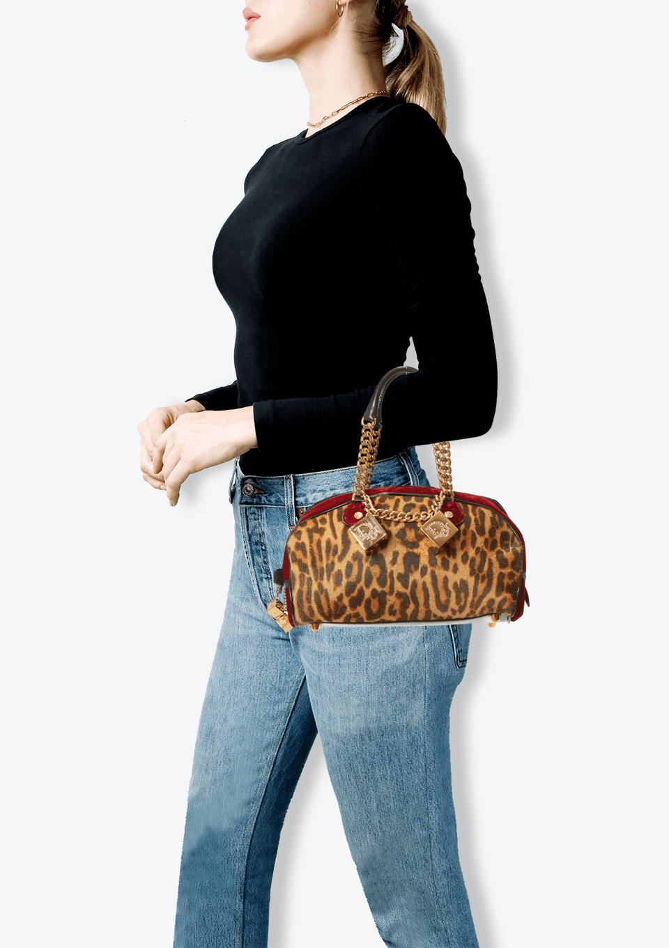 VINTAGE LEOPARD GAMBLER DICE BAG