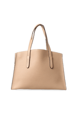 GRAINED LEATHER OPEN TOTE