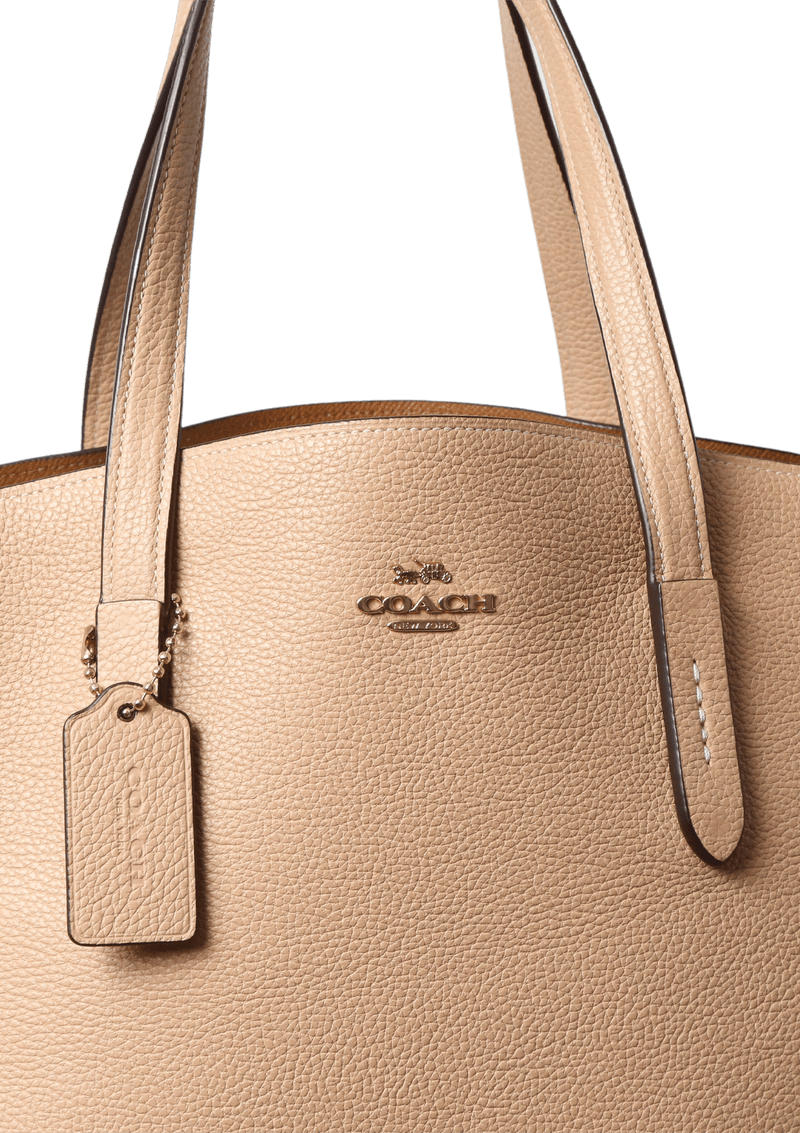 GRAINED LEATHER OPEN TOTE