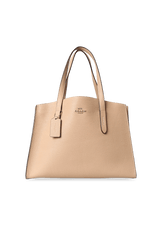 GRAINED LEATHER OPEN TOTE