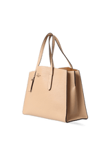 GRAINED LEATHER OPEN TOTE