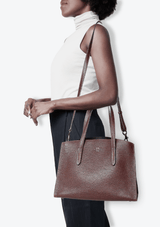 GRAINED SATCHEL BAG