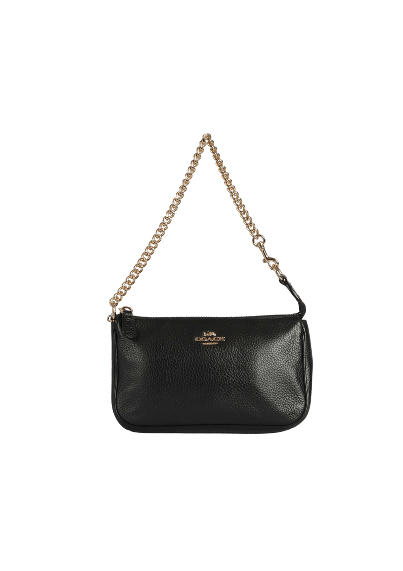 BOLSA COACH LEATHER LARGE WRISTLET PRETO ORIGINAL Gringa