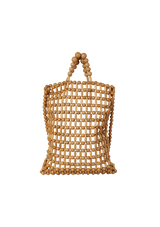 RIYA BEADED BAMBOO AND WOOD TOTE BAG