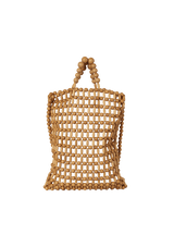 RIYA BEADED BAMBOO AND WOOD TOTE BAG