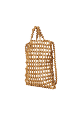 RIYA BEADED BAMBOO AND WOOD TOTE BAG