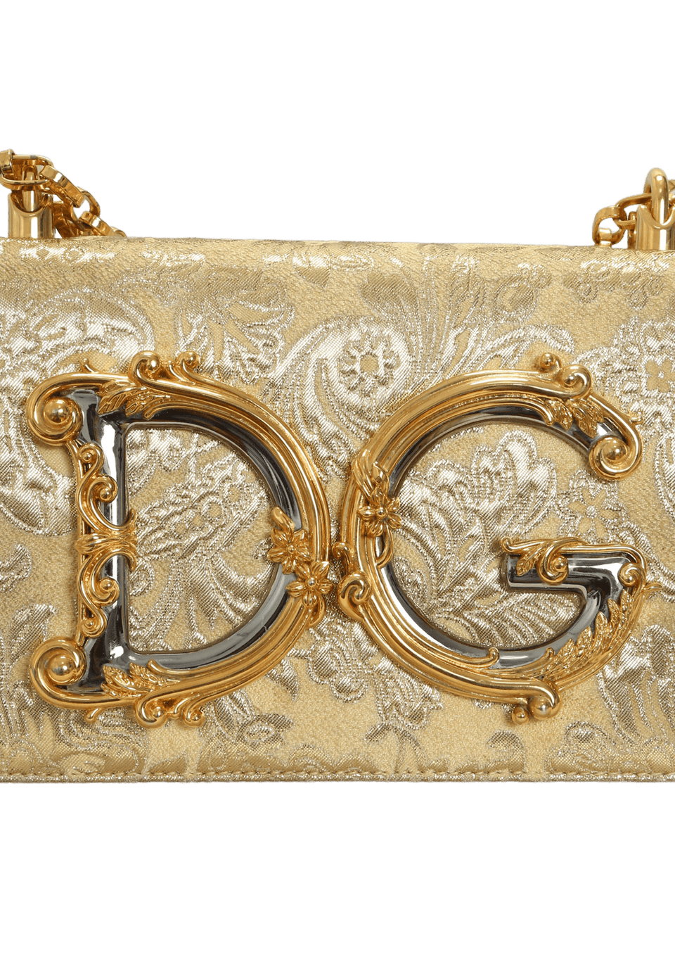 BOLSA DOLCE & GABBANA BROCADE DG GIRLS DOURADO ORIGINAL – Gringa