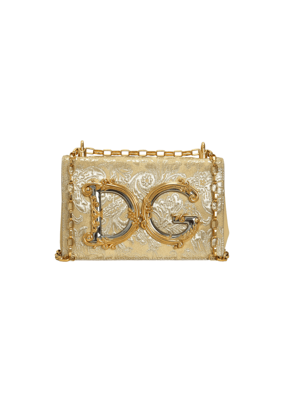 BOLSA DOLCE & GABBANA BROCADE DG GIRLS DOURADO ORIGINAL – Gringa