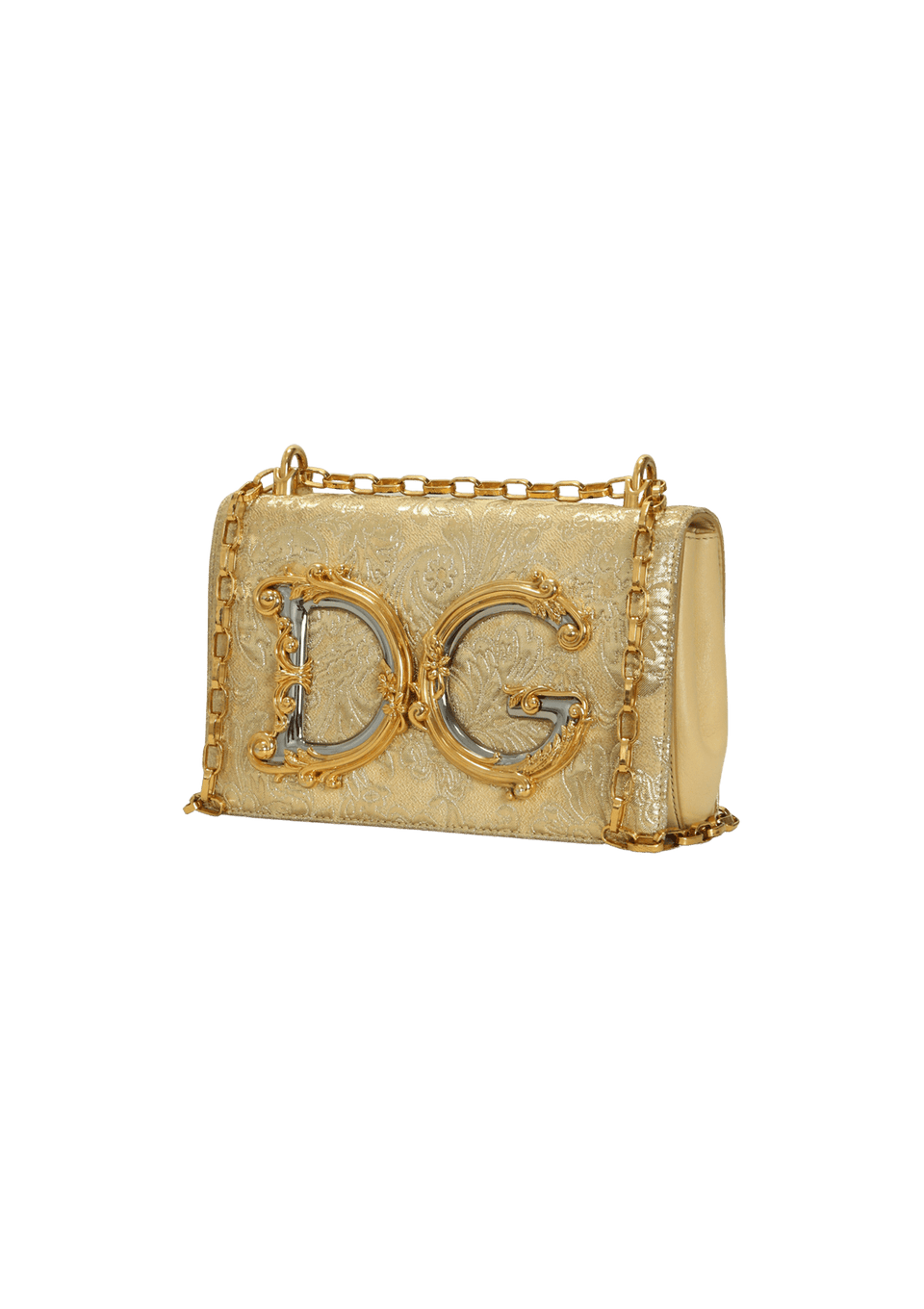 BOLSA DOLCE & GABBANA BROCADE DG GIRLS DOURADO ORIGINAL – Gringa
