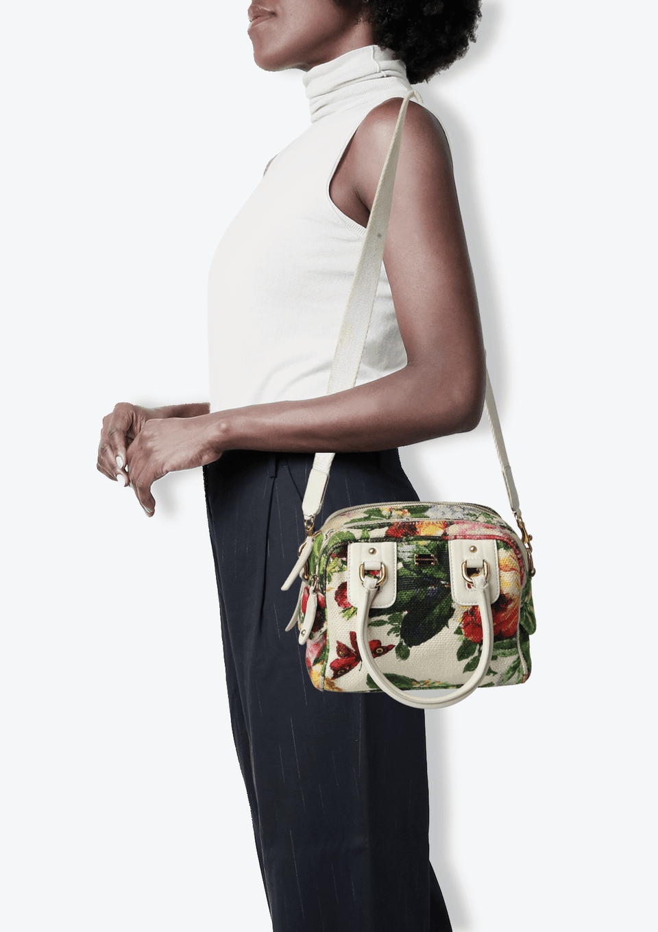 FLORAL CANVAS SATCHEL
